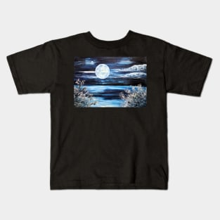 Moonlight Beauty Mystery Lake Mist Night Tranquility Harmony Kids T-Shirt